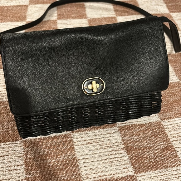 Rattan & Leather Crossbody Purse - Picture 2 of 7